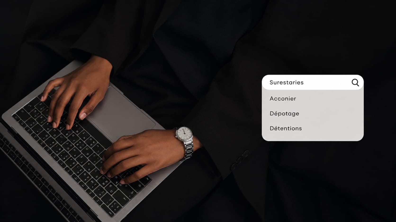 Consultation d'un lexique douanier sur ordinateur portable